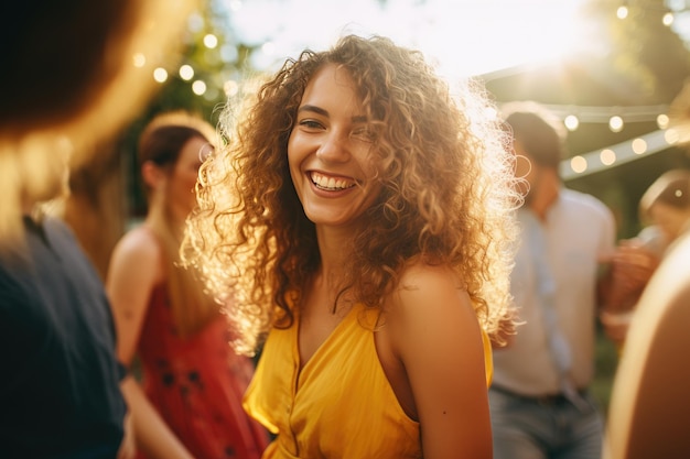 Foto risate e divertimento ad una festa all'aperto