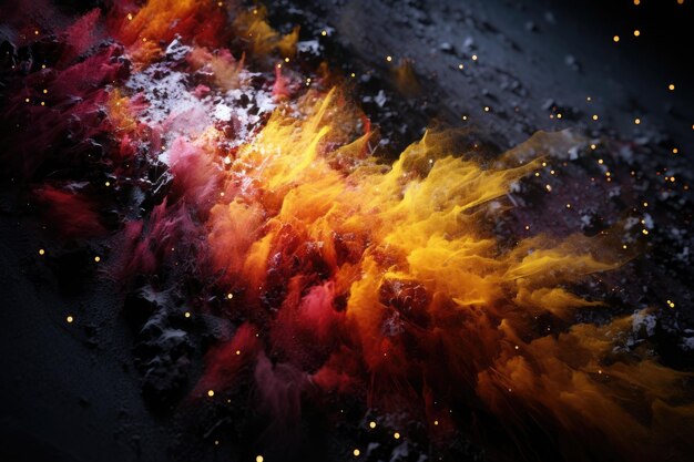  ⁇ 색 배경에 고립된 발사된 다채로운 먼지