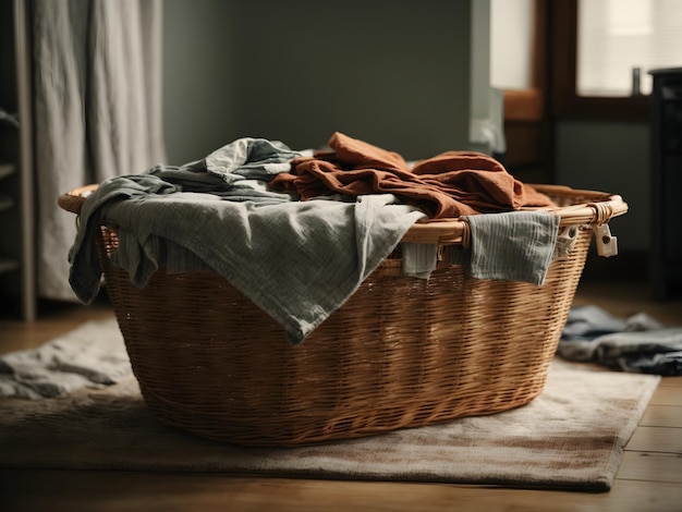 Photo laundry basket in the background