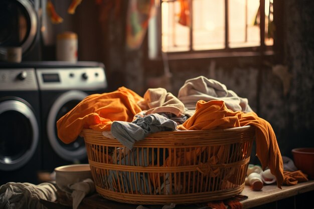 Laundry Basket by Washing Machines Generative AI