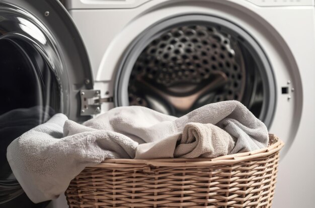 Laundry basket machine Clean wash home Generate Ai