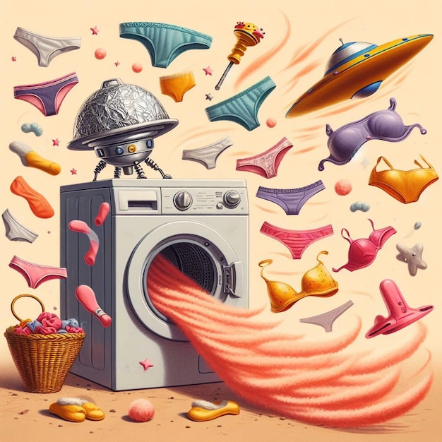 Photo laundry cartoon clothes washer