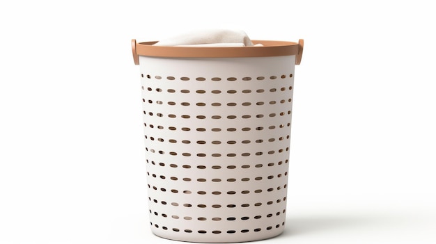 laundry hamper with handles isolated on white background