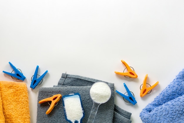 Laundry items with towels