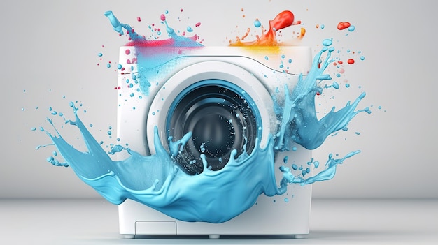 Laundry washing powder concept Bright color Generative Ai