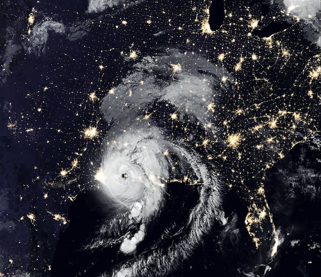 Laura and Marco storms are approaching USA view of two tropical hurricanes from space Elements of this image furnished by NASA