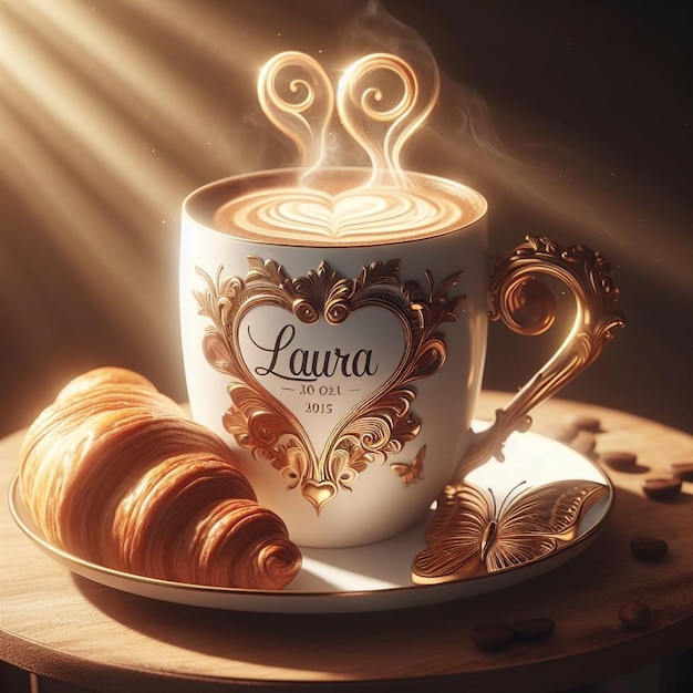 로라스 커피 컵과 크로아산