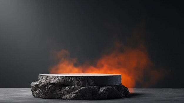 Lava Abstract Minimalistic Product Podium The Scene for Product Presentation 3D Room with Geometric Platform Stage Pedestal Ai Generated Podium Mockup for a Product advertisement