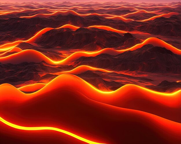 lava as neon lights