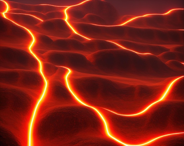 lava as neon lights