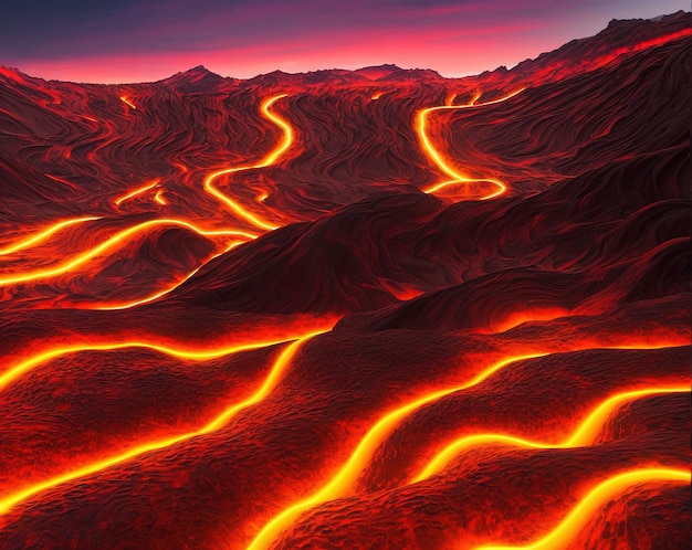 lava as neon lights