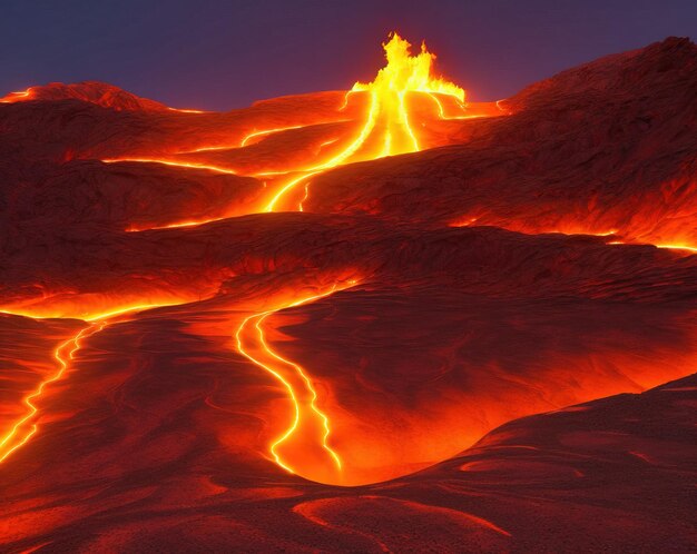 lava as neon lights