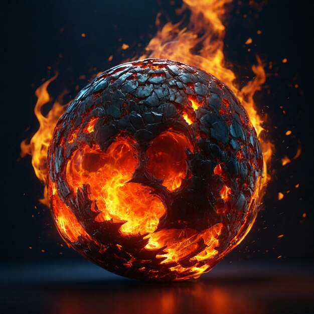 Photo lava ball with fire background