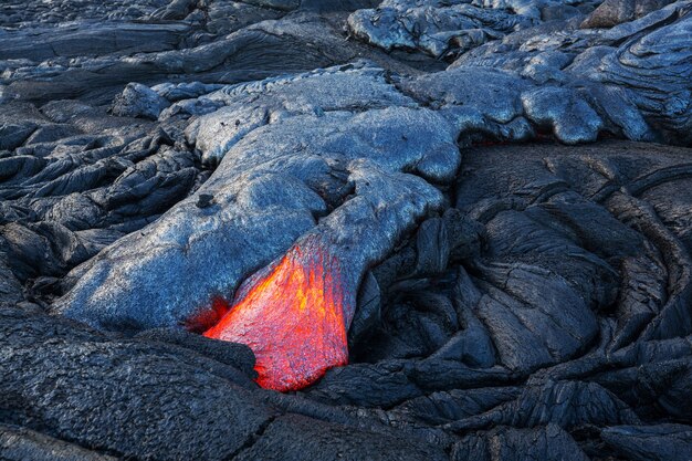 Photo lava flow on big island, hawaii