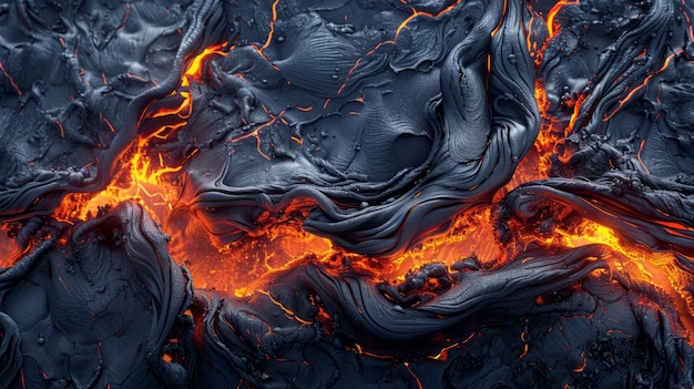 Photo lava flow from a volcano