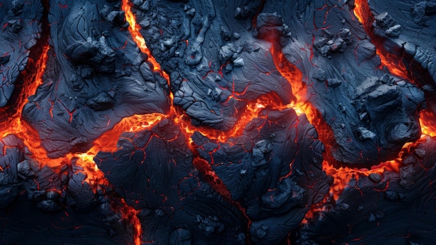 Photo lava flow from a volcano