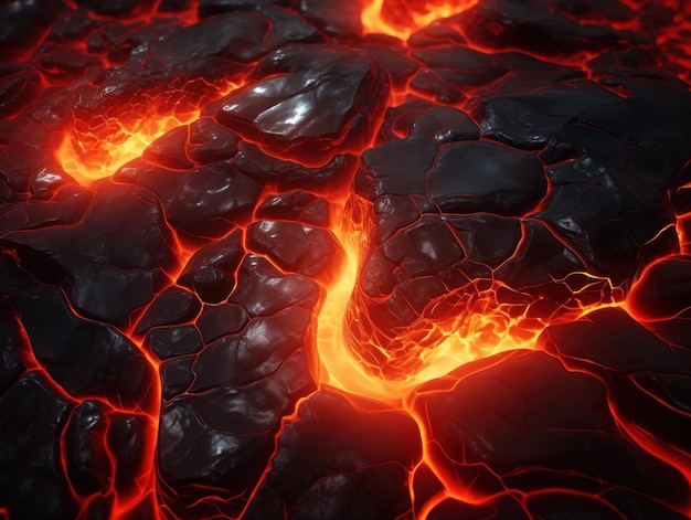 A lava flow in the ground