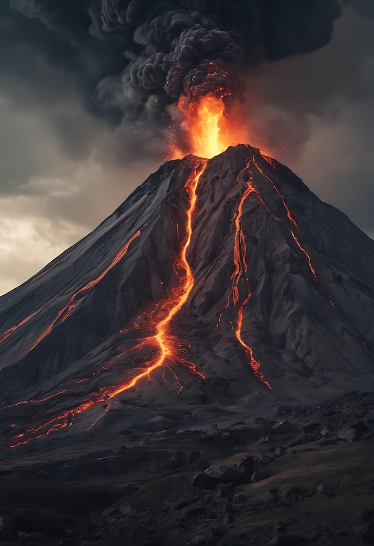 Photo lava flow in the sky