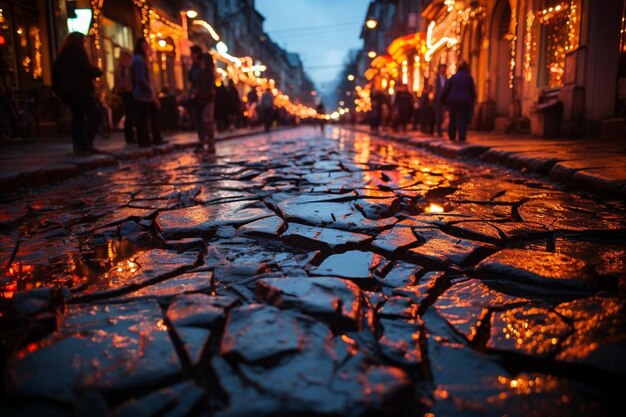 Foto lava in de scheuren van de grond