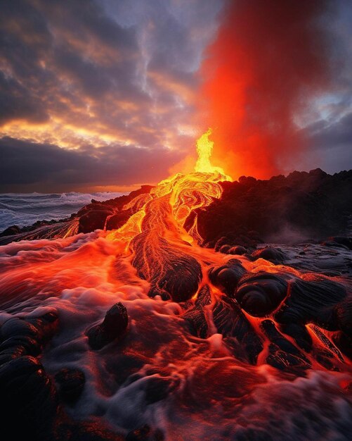 Lava mountain landscape