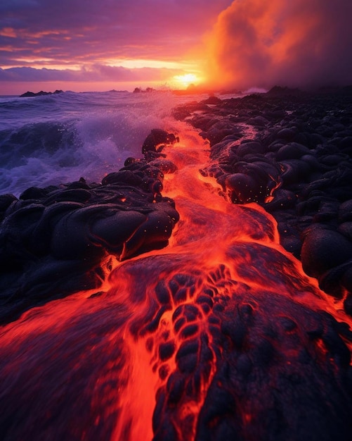 Lava mountain landscape