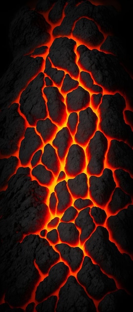 Photo lava pattern with small stones texture for graphic design realistic lava flame on black ash