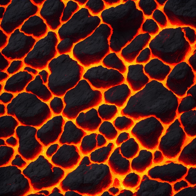 Photo lava pattern with small stones texture for graphic design realistic lava flame on black