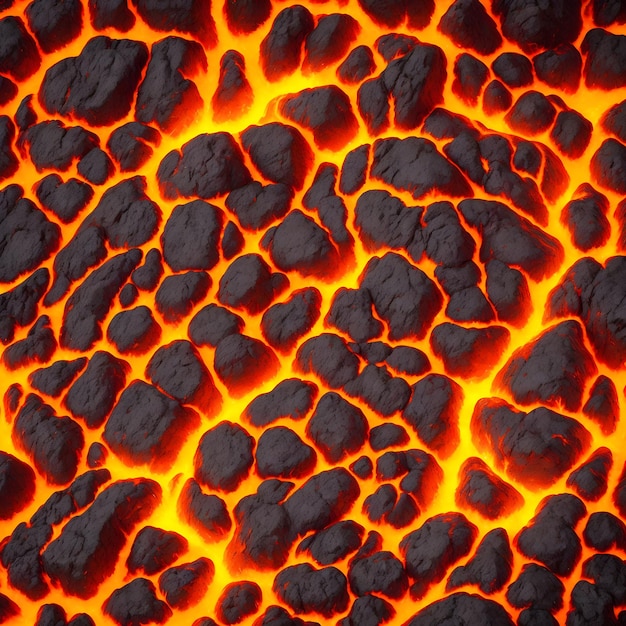 Photo lava pattern with small stones texture for graphic design realistic lava flame on black