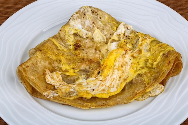 Photo lavash bread roasted with egg