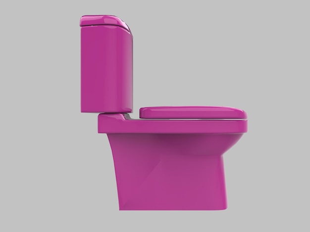 Lavatory closet bathroom wc water pink 3d illustration