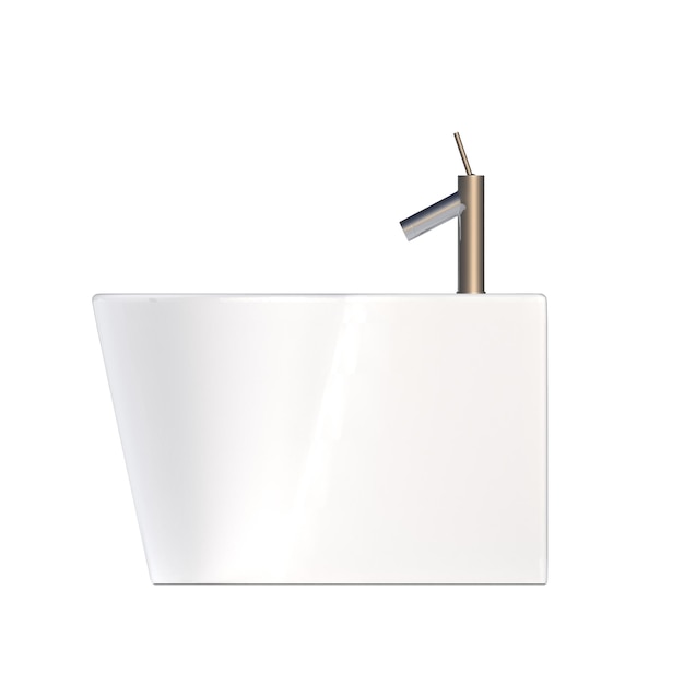 Lavatory pan isolated on a white background bidet 3D illustration and CG render