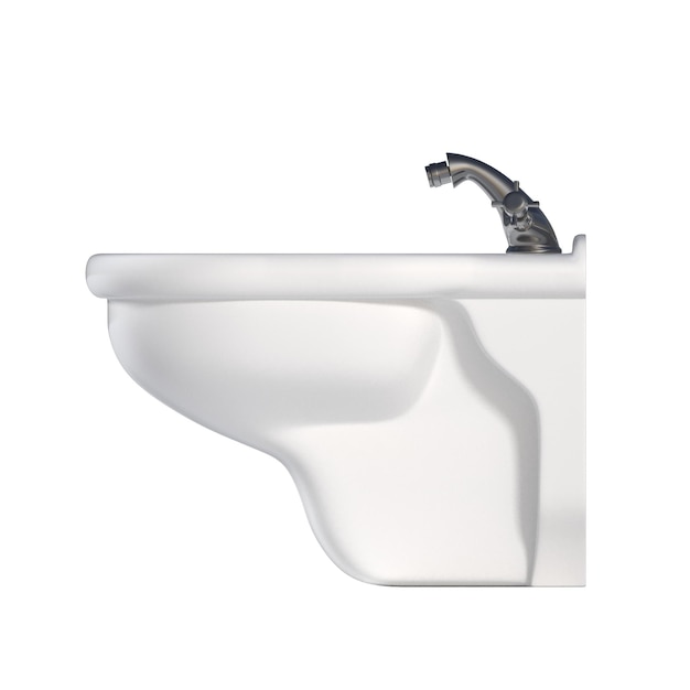 Lavatory pan isolated on a white background bidet 3D illustration and CG render