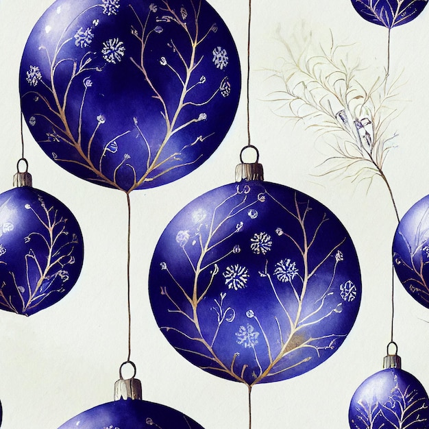 lavendel kerstversiering. Naadloos terugkeerpatroon. Vintage motief. Digitale kunst