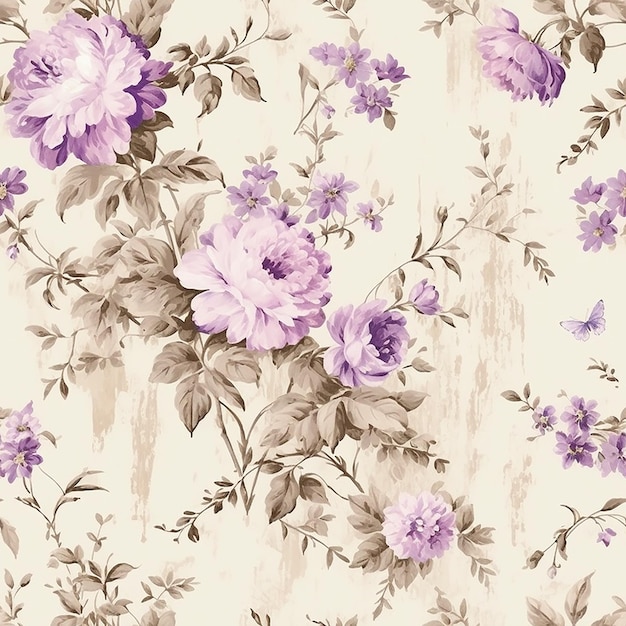 lavender and beige with floral embroidery rococo shabby Chic