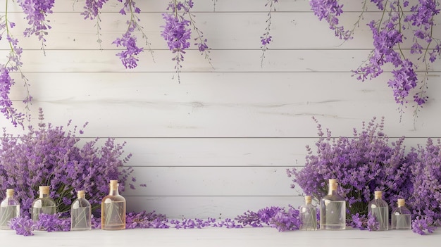 Lavender Bliss Panoramic Banner met bloemen en oliën
