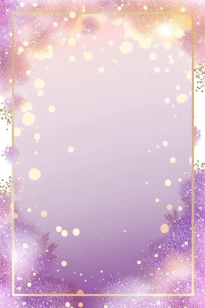 Photo lavender blush background glitter silhouettes flowers vertical mobile postcard generative ai
