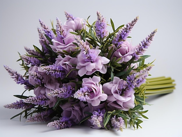 Lavender bouquet on a white background