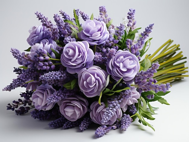 Photo lavender bouquet on a white background