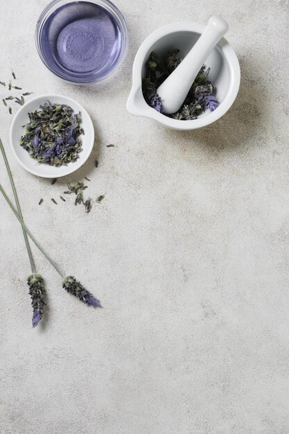 lavender bowls copy space High quality and resolution beautiful photo concept