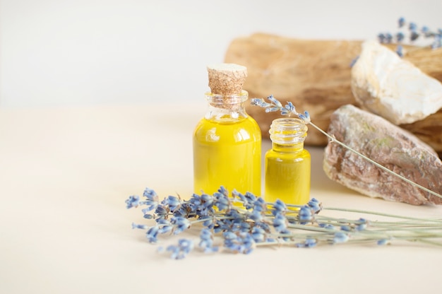 Lavender branches with essential oil