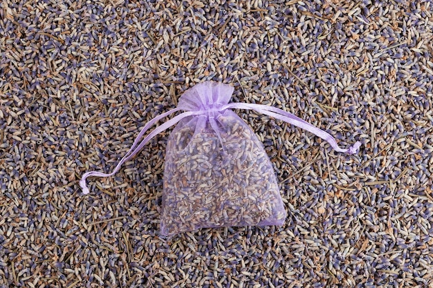 Lavender bud dry flower sachet fragrant bag purple organza\
pouch with natural dried lavender flowers