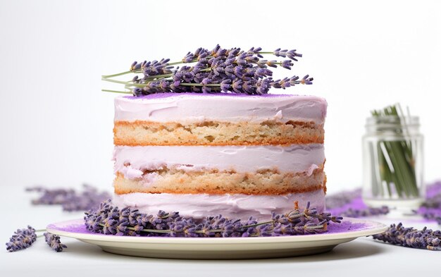 Lavender Cake on Crisp White