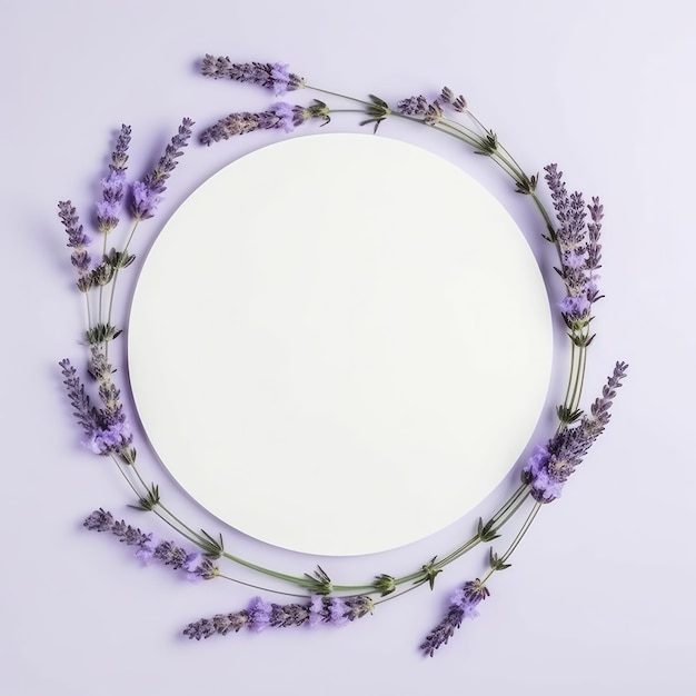 Lavender circle frame Illustration AI GenerativexA