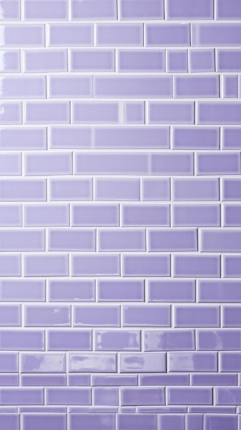 Lavender color ceramic tile with white grout brickwork