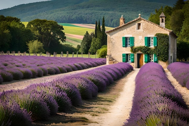 Photo a lavender farm in provence