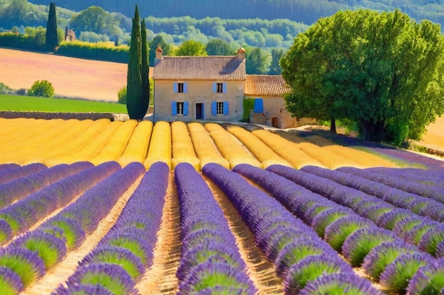 Foto la fattoria di lavanda nella provenza soleggiata