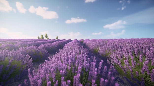 Lavender field Illustration AI GenerativexA