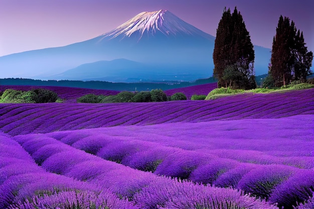 Lavender field in japan generative ai generative ai