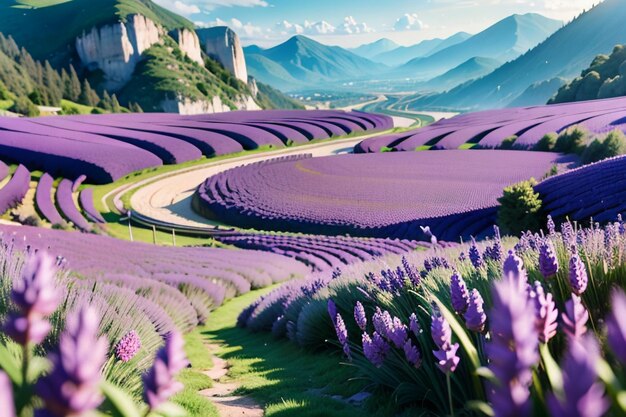 A lavender field in provence, france