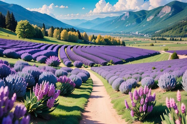 A lavender field in provence, france